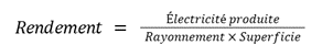 Calcul du rendement d'un panneau solaire